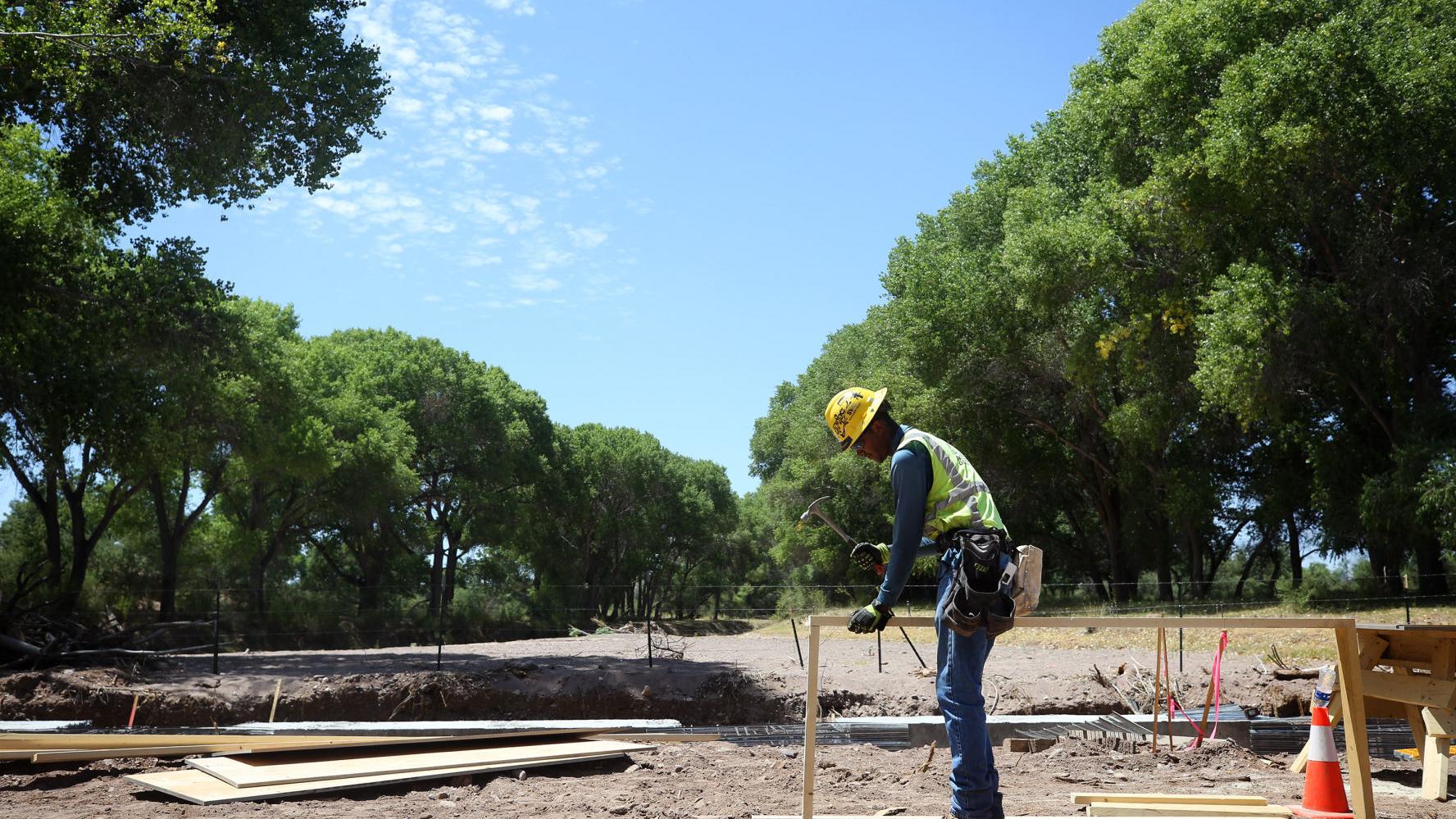 Photos: Border Wall Construction Over the San Pedro River
